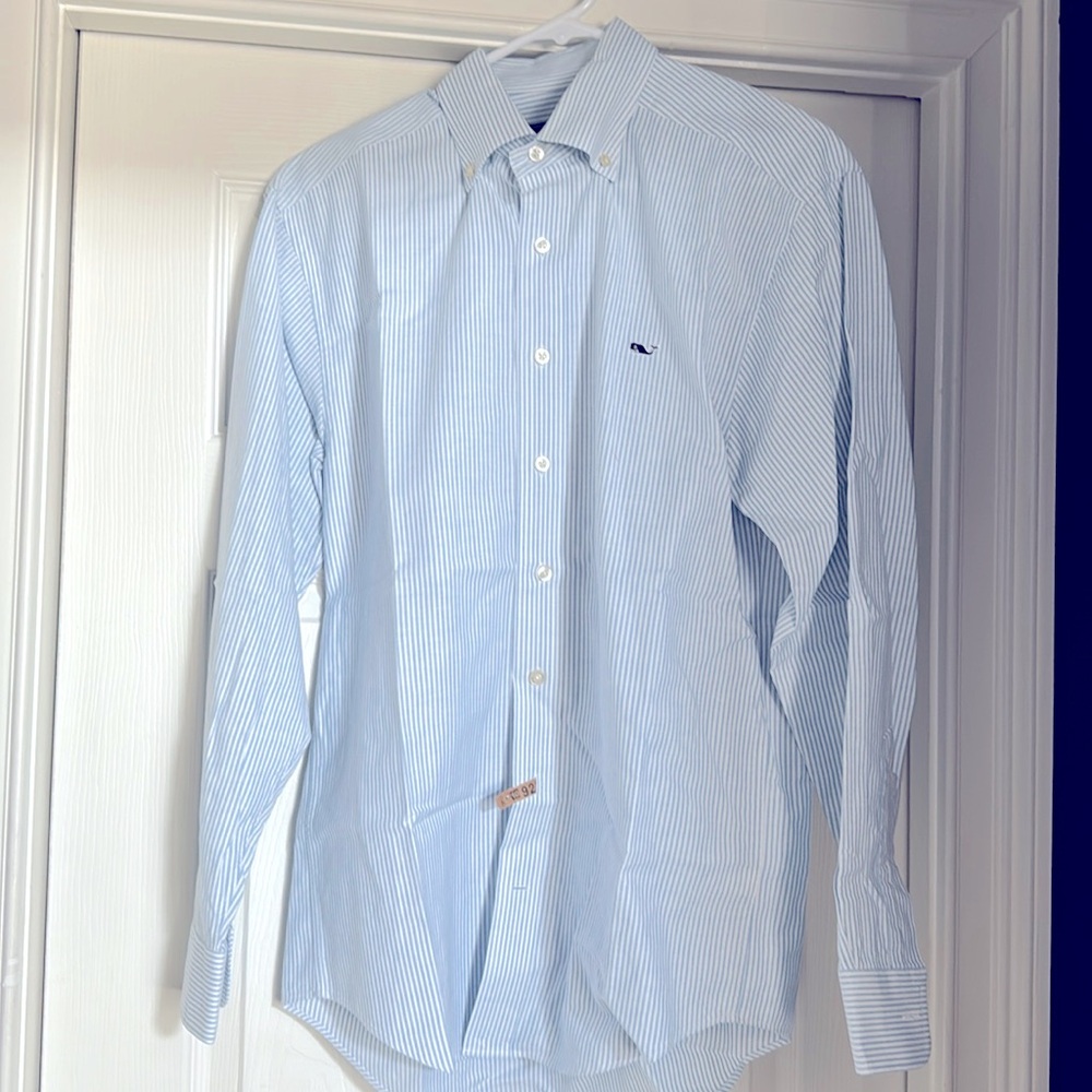 Vineyard Vines Ocean Whale Shirt Striped Seersucker Button Down Small
